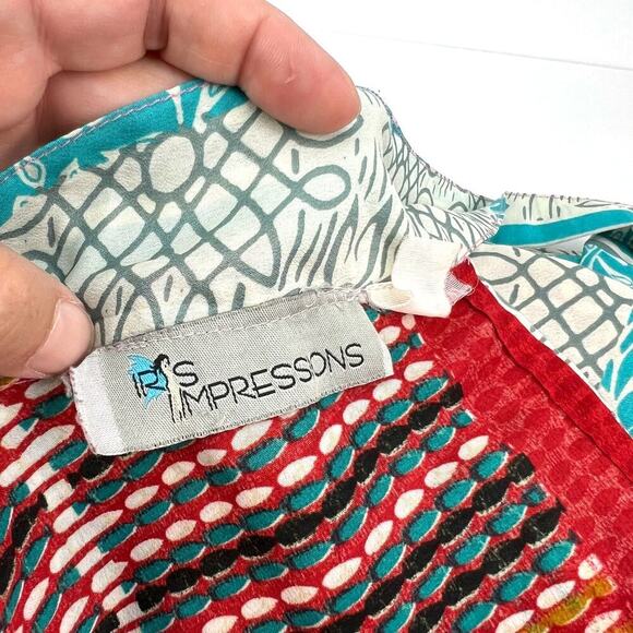 Iris Impressions Medium 80% Silk Convertible Layered Wrap Skirt BOHO INDIE GYPSY - Picture 7 of 8